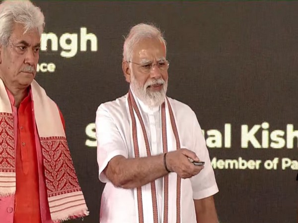 PM Narendra Modi in Jammu launches programmes worth Rs 20,000 crore (Photo/ANI)