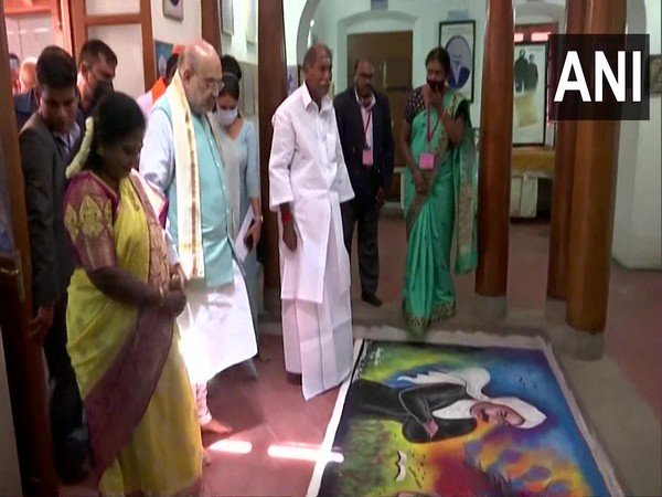 Union Home Minister Amit Shah visited Mahakavi Bharathiyar Memorial Museum in Puducherry (Photo/ANI)