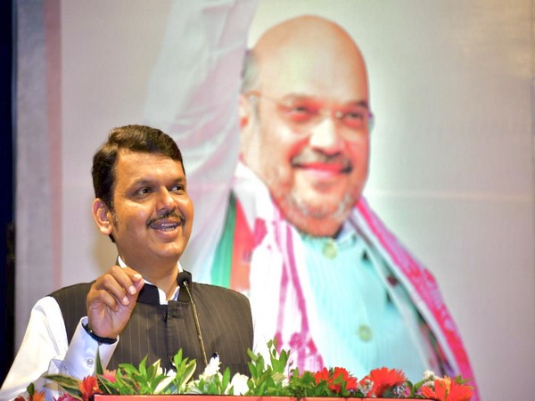 BJP leader Devendra Fadnavis addressing at the launch of a book on Amit Shah in Mumbai's Dadar in Wednesday. (Photo credit: Twitter/Devendra Fadnavis)
