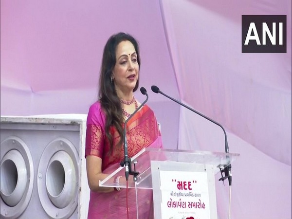 BJP MP Hema Malini in Gujarat's Amreli (Photo/ANI)