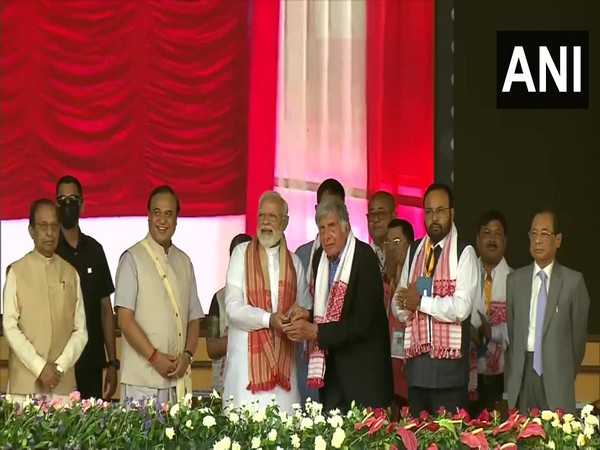 Prime Minister Narendra Modi and industrialist Ratan Tata inaugurating Cancer centres in Assam (Photo/ANI)