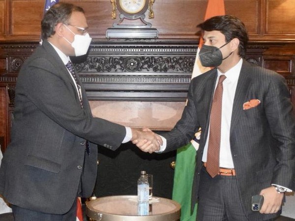 India's Permanent Representative to the United Nations TS Tirumurti with Union Civil Aviation Minister Jyotiraditya Scindia (Photo Credit: Twitter/@ambtstirumurti)