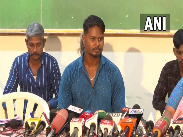 Vinod, V Vignesh's brother speaking to reporters in Chennai on Saturday (Photo/ANI)