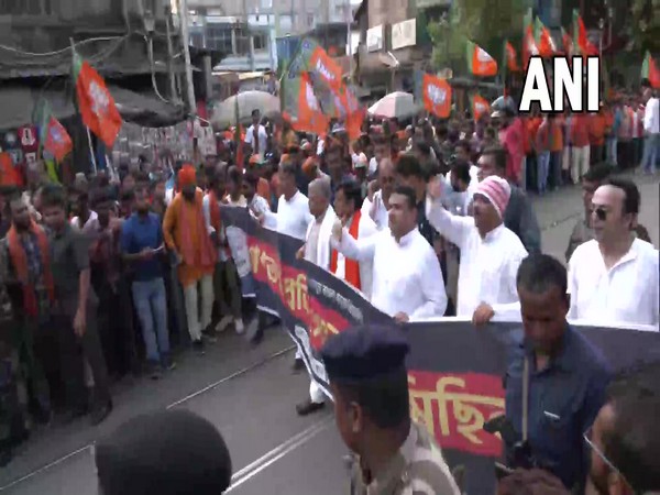 BJP protest march in Kolkata (Photo/ANI)