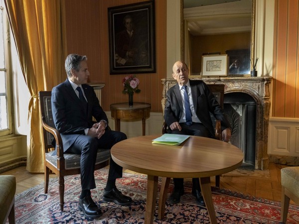 US State Secretary Antony Blinken with French counterpart Jean-Yves Le Drian (Twitter: Blinken)