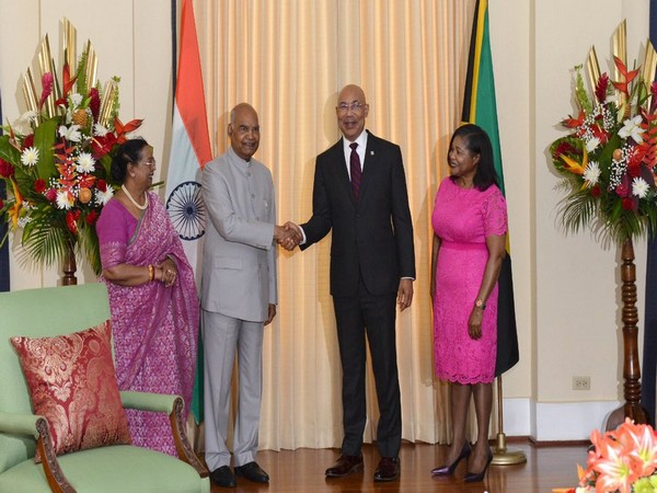 President Ram Nath Kovind with Governor-General of Jamaica Patrick Allen (Image credit: Twitter/@rashtrapatibhvn)