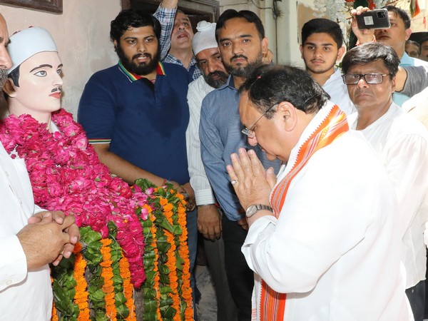 BJP chief JP Nadda pays homage to martyr Sukhdev Thapar (Photo/Twitter @@JPNadda)