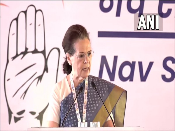 Congress interim president Sonia Gandhi at Chintan Shivir, in Udaipur (Photo/ANI)