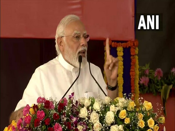 Prime Minister Narendra Modi in Rajkot (Photo/ANI)