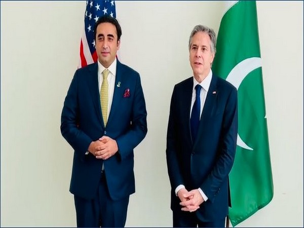 Pakistan's Foreign Minister Bilawal Bhutto Zardari with US Secretary of State Antony Blinken