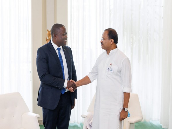 MoS Muraleedharan interects with Zambian Minister Stanley Kakubo on sidelines Ministerial Meeting