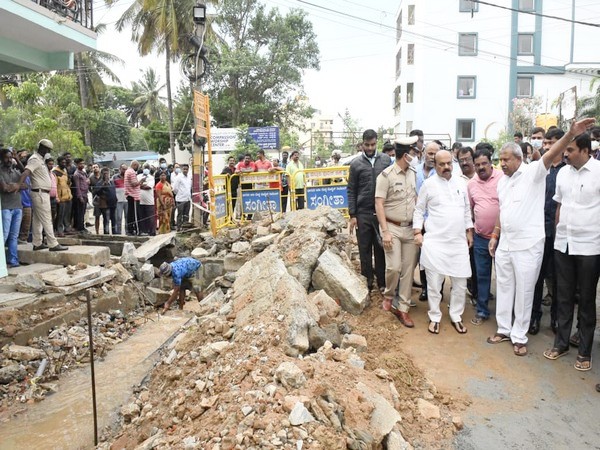 Basavaraj Bommai on his visit to waterlogged areas in Karnataka (Photo/ANI)