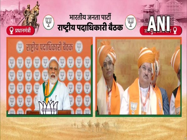 Prime Minister Narendra Modi addressing BJP national office bearers meeting.(Photo/ANI)