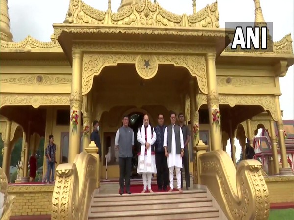Ministers at Golden Pagoda in Arunachal Pradesh's Namsai (Photo/ANI)