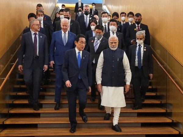 M Modi with other Quad Leaders in Tokyo (Photo Credit: Twitter/Amit Malviya)