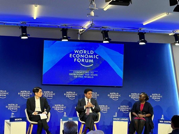 Telangana IT and Industries Minister KT Rama Rao at World Economic Forum. (Pic Credit: KTR Twitter handle)