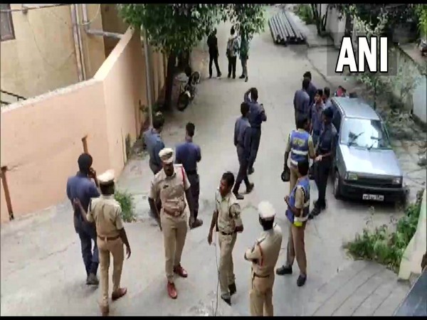 Visual from outside Telangana BJP chief's house (Photo/ANI)