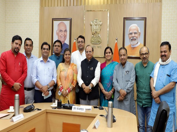 Members of the Delhi Legislative Assembly called on Delhi LG Vinai Saxena. (Pic credit: Delhi LG Twitter)