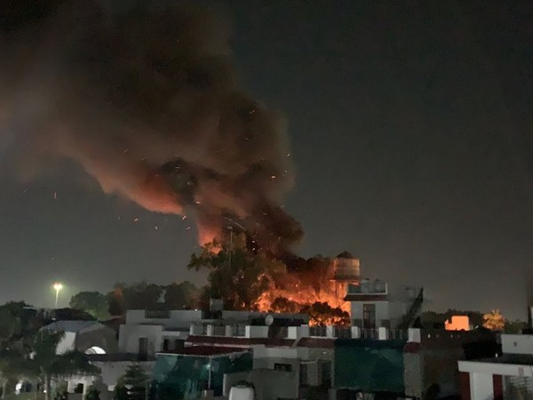 Visuals of fire from Jammu (Photo/ANI)