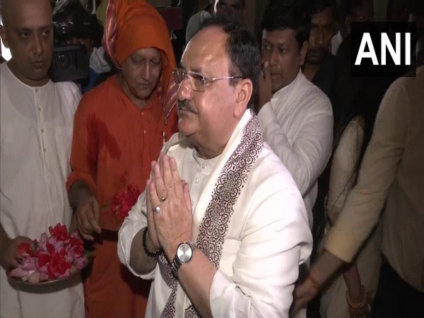 BJP chief JP Nadda at Belur Math in Howrah (Photo/ANI)