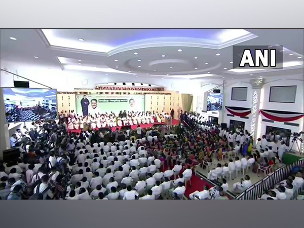 AIADMK's General Council meeting underway at Shrivaaru Venkatachalapathy Palace, Vanagaram in Chennai. (Photo/ANI)