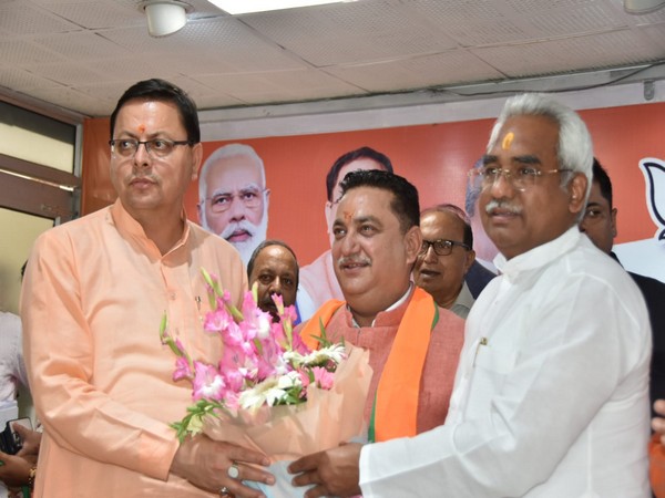 Uttarakhand Chief Minister Pushkar Singh Dhami, Deepak Bali (Photo:ANI)