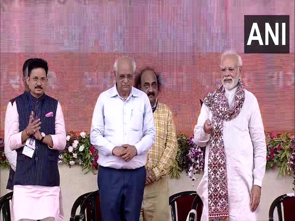 Prime Minister Narendra Modi in Vadodara (extreme right) (Photo/ANI)