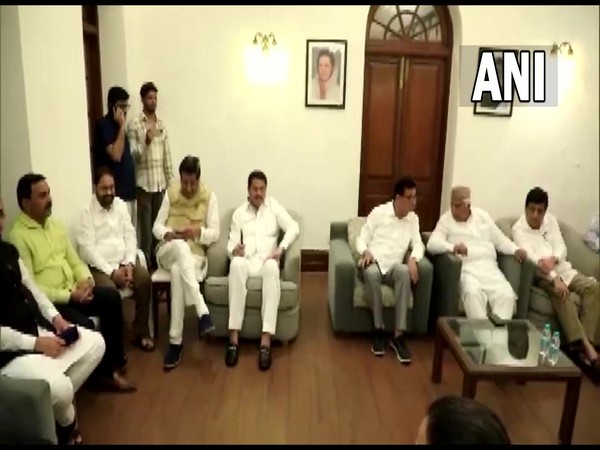 Visuals of Congress MLAs meeting in Mumbai (Photo/ANI)