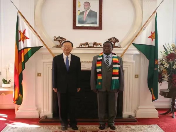 China's top diplomat meets Zimbabwe President, hopes to make inroads in Africa (Photo Credit: Twitter)