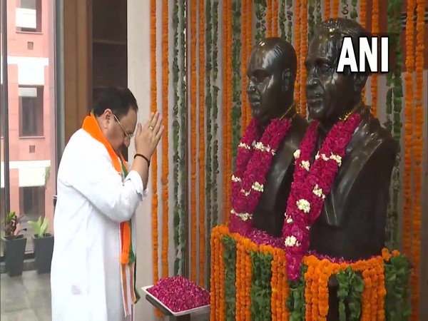 JP Nadda pays tribute to Syama Prasad Mookerjee on birth anniversary (Photo:ANI)