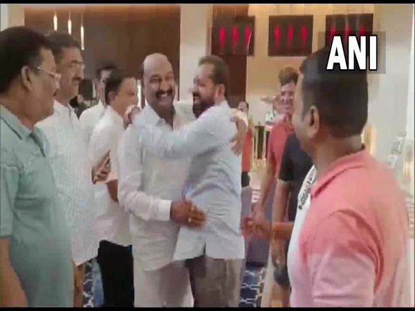 Shiv Sena MLA Dilip Lande joined Eknath Shinde at Guwahati hotel in Assam (Photo/ANI)