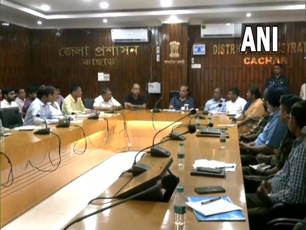 Assam Chief Minister Himanta Biswa Sarma holds a review meeting (Photo/ANI)