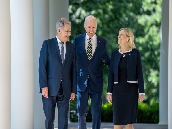 US President Joe Biden with Finnish President Sauli Niinisto and Sweden Prime Minister Magdalena Andersson (Image Credit: Twitter/@POTUS)