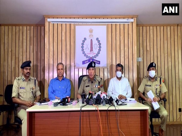 Rajasthan DGP ML Lather addressing press on the murder of Kanhaiya Lal in Udaipur on June 28. (Photo/ANI)