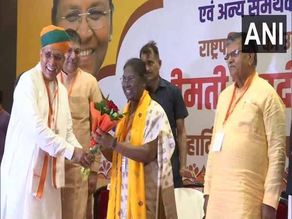 NDA's Presidential candidate Droupadi Murmu in Jaipur (Photo/ANI Twitter)