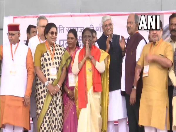 NDA Presidential candidate Droupadi Murmu in Raipur (Photo/ANI Twitter) 