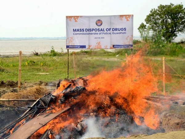 Drugs destroyed by Guwahati Police 