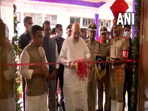 Amit Shah at the inauguration of Police Headquarters CCTV Control Room in Gandhinagar (Photo/ANI)