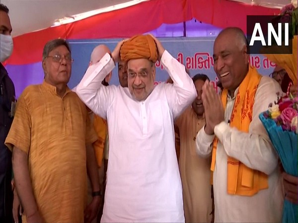 Union Home Minister Amit Shah in Gandhinagar's Mansa (Photo/ANI)
