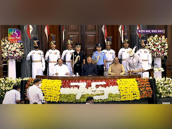 Outgoing President Ram Nath Kovind at farewell function in Parliament (Photo:Sansad TV)