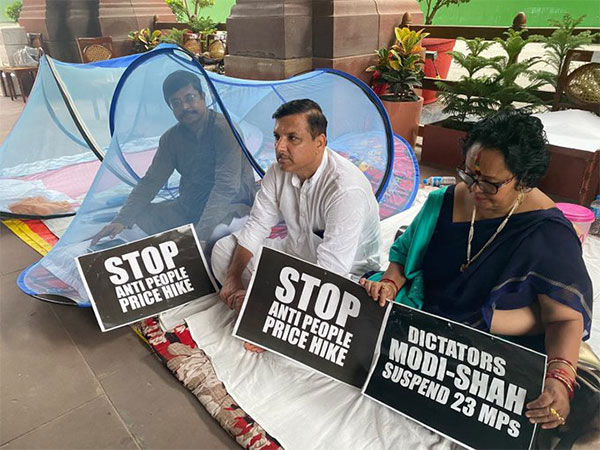 Suspended MPs during their 50-hour protest in the Parliament complex