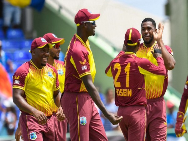 West Indies team celebrating (Photo:Twitter/ICC)