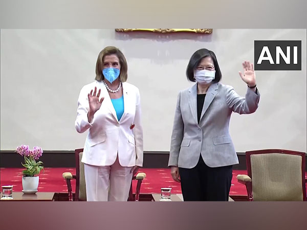 US House Speaker Nancy Pelosi meets Taiwan's President Tsai Ing-wen (Photo/ANI)