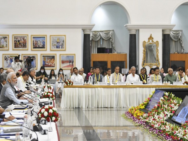 Visuals of NITI Aayog governing council meeting in Delhi