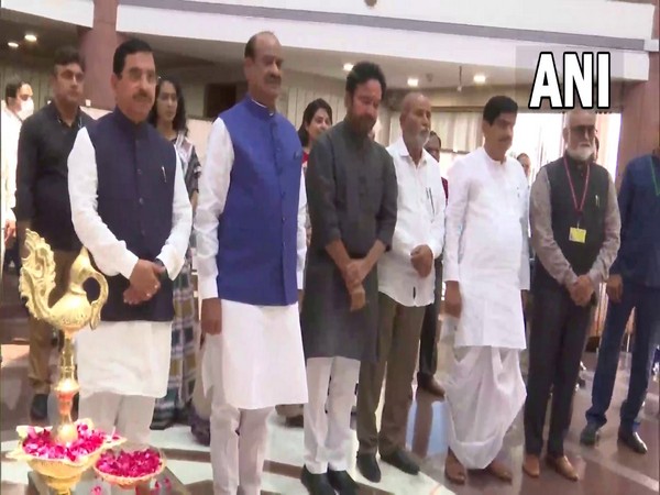 Lok Sabha Speaker Om Birla (second from left) at Parliament Library