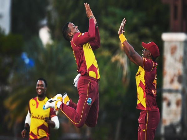 Fabien Allen celebrates after taking wicket  (Photo/ ICC Twitter)