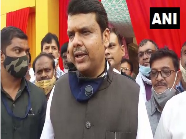 BJP leader Devendra Fadnavis speaking to reporters in Nagpur on November 21. [Photo/ANI]