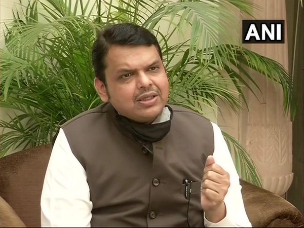 BJP leader, Leader of Opposition in Maharashtra Devendra Fadnavis talking to reporters on Friday. Photo/ANI