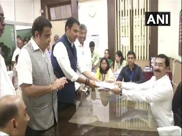 Maharahtra Chief Minister Devendra Fadnavis filing nomination from Nagpur South West on Friday. (Photo/ANI)