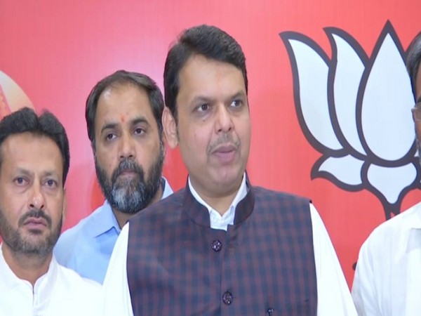 Maharashtra Chief Minister Devendra Fadnavis speaking to reporters in New Delhi on Sunday. Photo/ANI